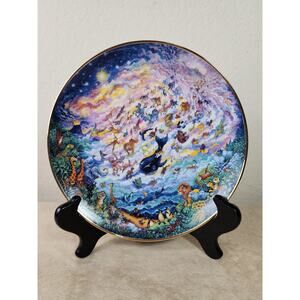 Plate In the Beginning by Bill Bell 8" Animals Bible Story 1991 Porcelain Vtg